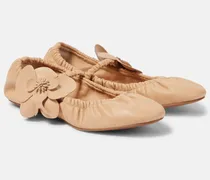 Mary-Jane-Ballerinas Orchid aus Leder