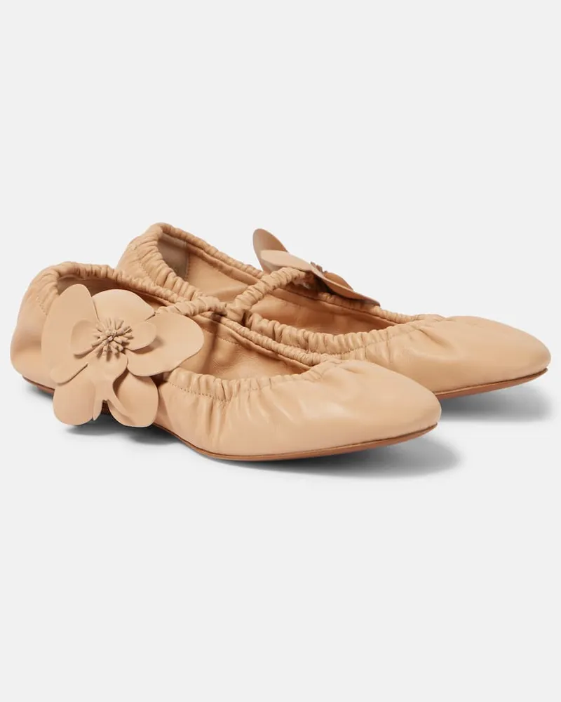 Zimmermann Mary-Jane-Ballerinas Orchid aus Leder Beige