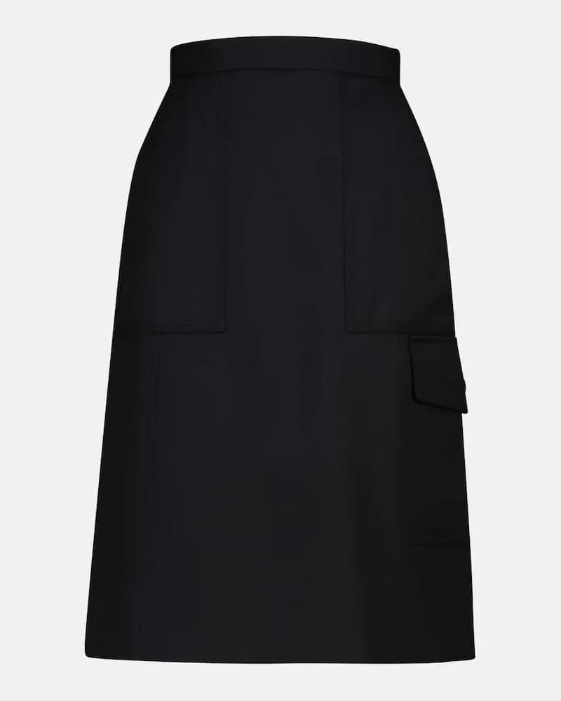 Moncler High-Rise-Midirock Schwarz