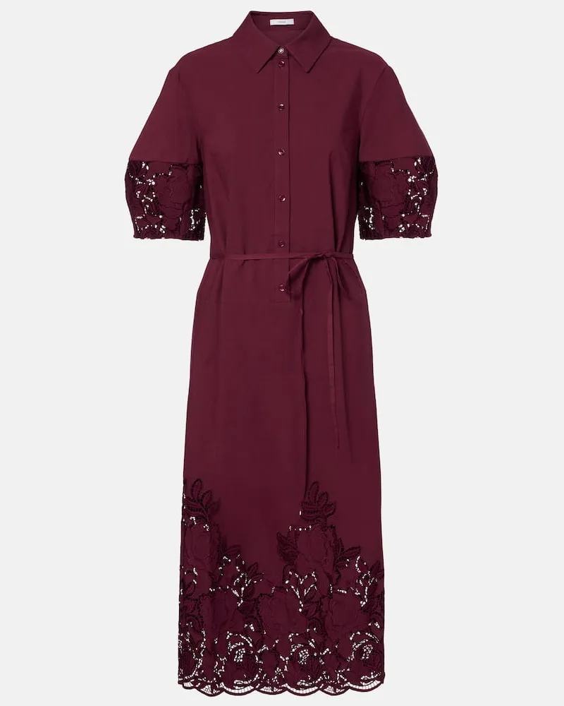 Erdem Hemdblusenkleid aus einem Baumwollgemisch Burgunderrot