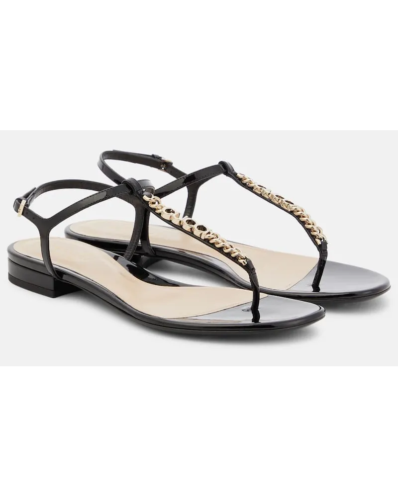 Gucci Sandalen  Signoria aus Lackleder Schwarz