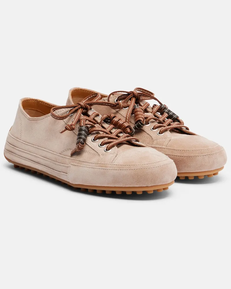 TOD'S Sneakers aus Veloursleder Beige