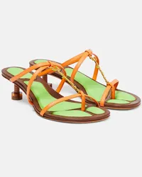 Jacquemus Sandalen Les Sandales Basses Pralu aus Leder Orange