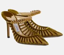 Verzierte Mules Bing 100 aus Samt und Mesh