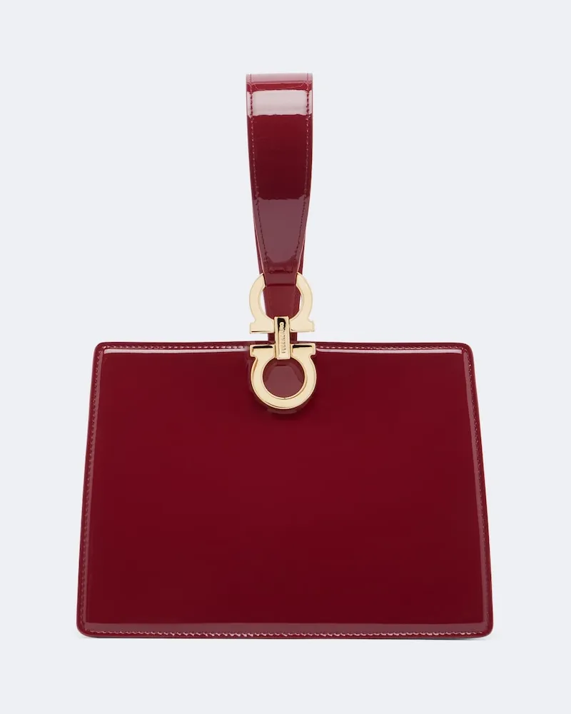 Ferragamo Clutch Mini aus Leder Burgunderrot