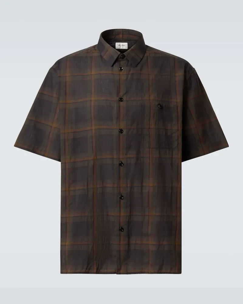 Saint Laurent Hemd Tartan aus Baumwoll-Voile Multicolor