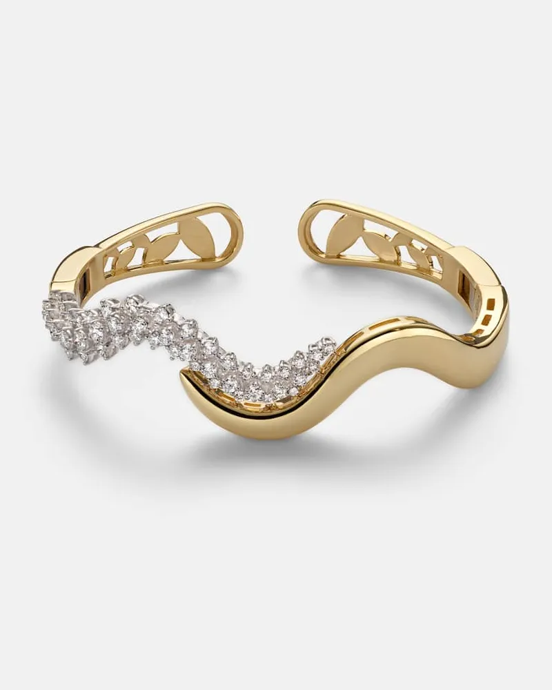 YEPREM Armreif Golden Strada aus 18kt Gelbgold mit Diamanten Gold