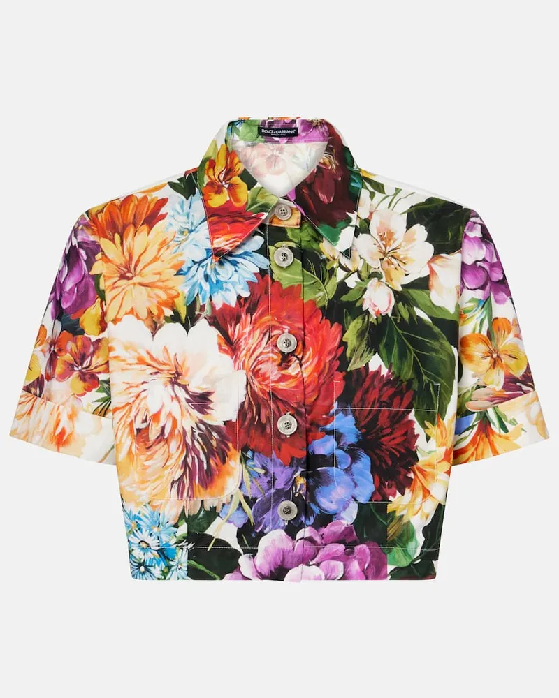 Dolce & Gabbana Cropped-Hemd aus Baumwolle Multicolor