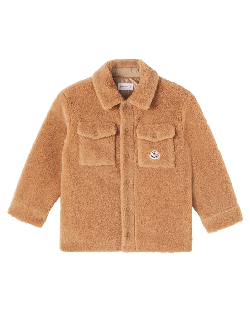 Moncler Jacke aus Teddyfleece Beige