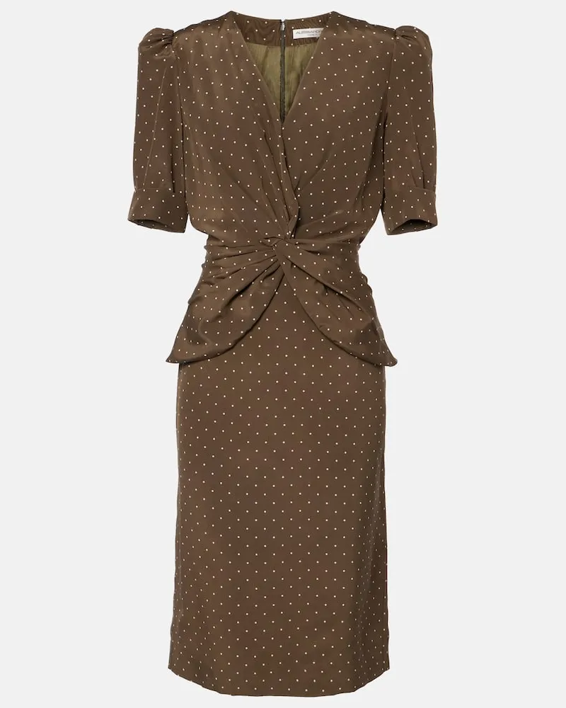 Alessandra Rich Midikleid aus Seide Grün