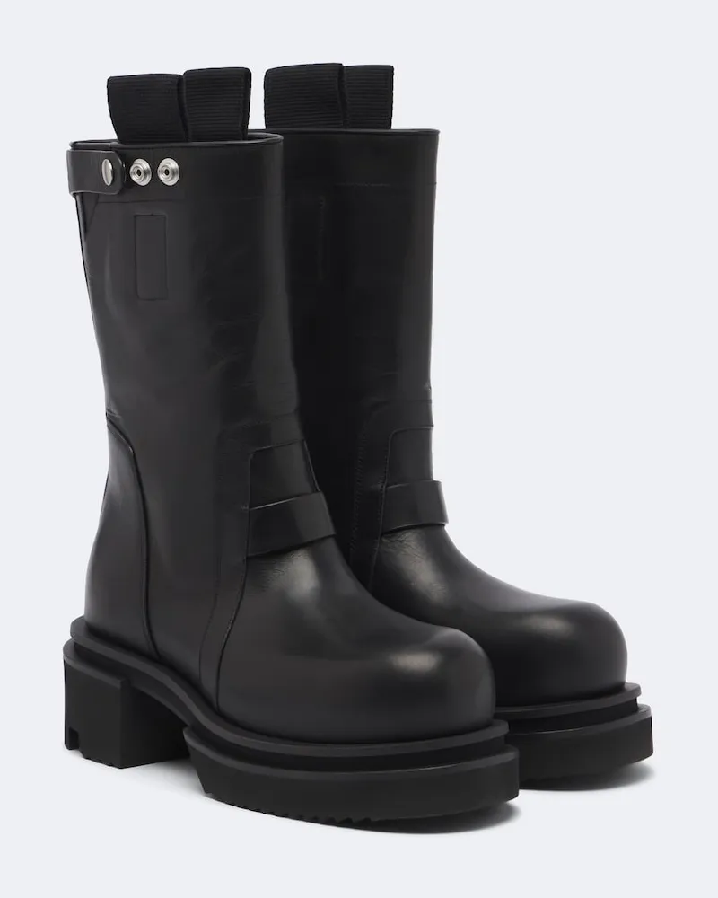 Rick Owens Bikerstiefel aus Leder Schwarz