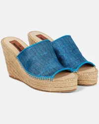 Missoni Wedge-Pantoletten mit Haekelstrick Blau