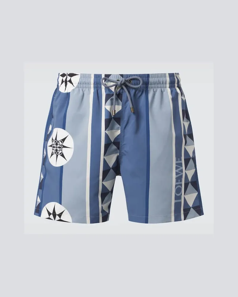 Loewe Paula's Ibiza Bedruckte Badeshorts Blau