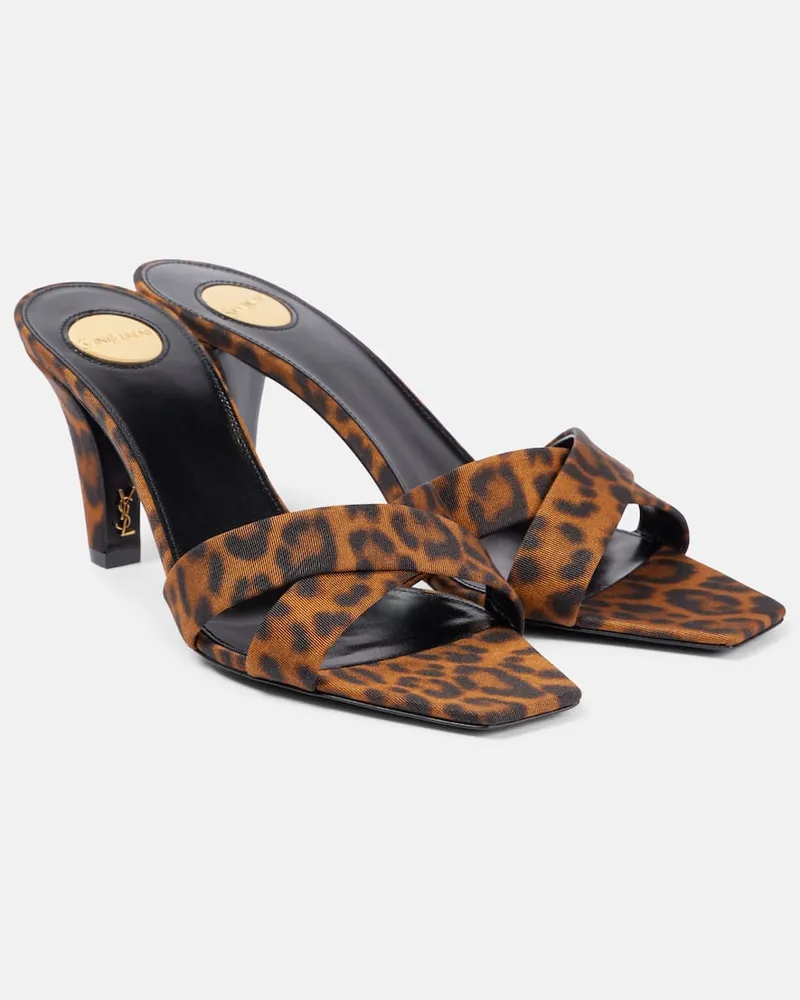 Saint Laurent Pantoletten Jill 75 aus Satin Gelb