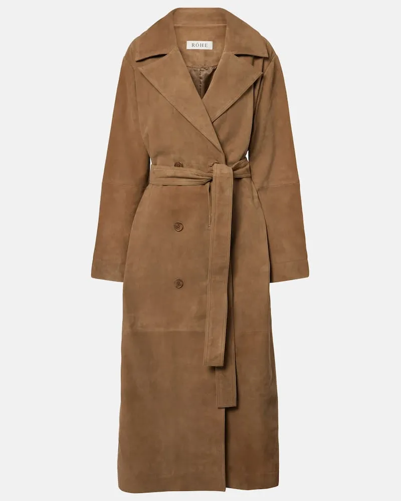 Róhe Róhe Mantel aus Veloursleder Braun