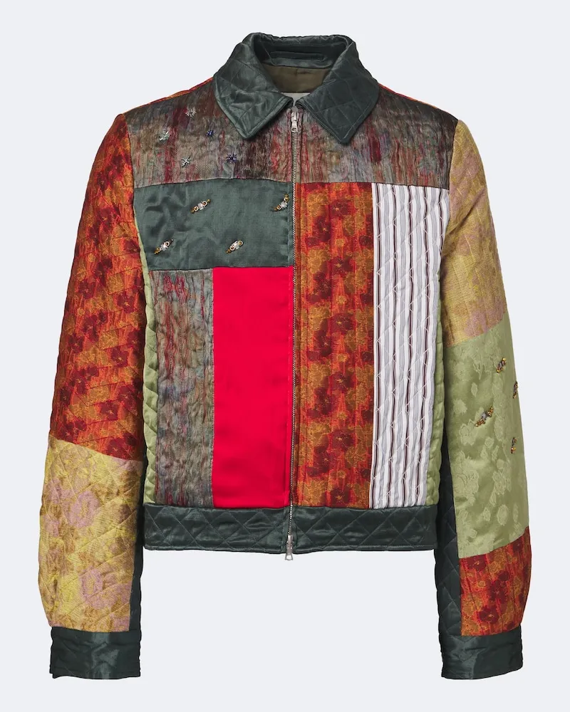 Dries van Noten Verzierte Jacke aus Jacquard Multicolor