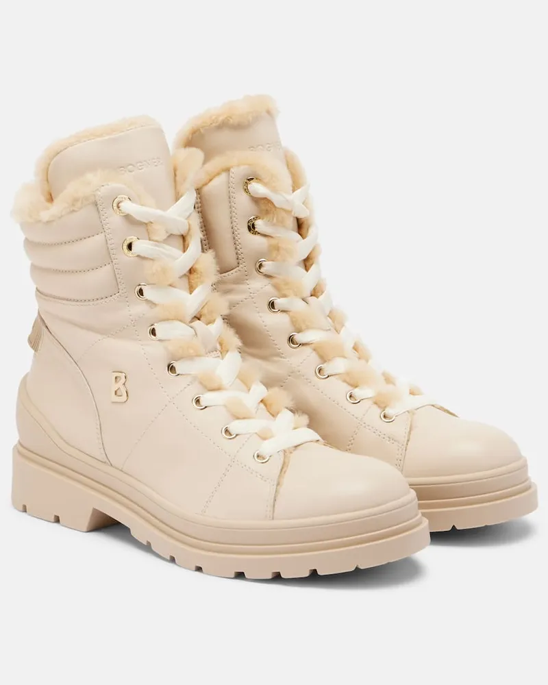Bogner Schnürstiefel St Moritz aus Leder Beige