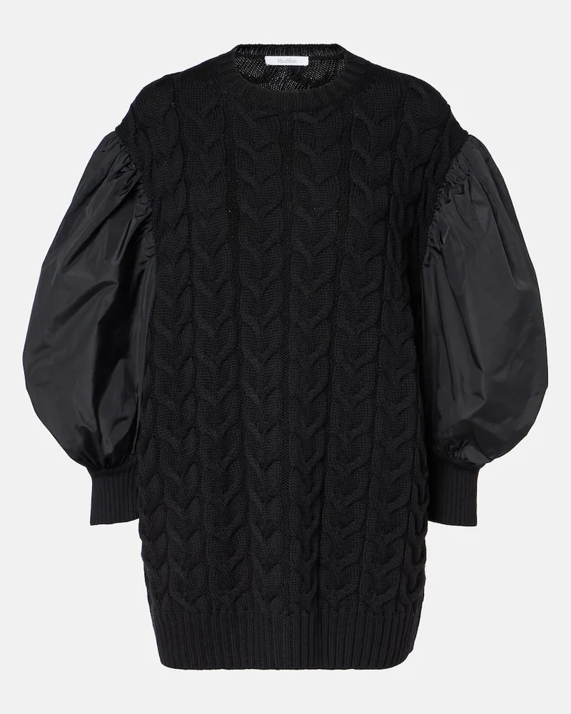 Max Mara Minikleid Ancella aus Schurwolle Schwarz