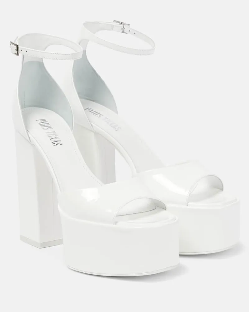 Paris Texas Plateausandalen Tatiana aus Lackleder Weiß