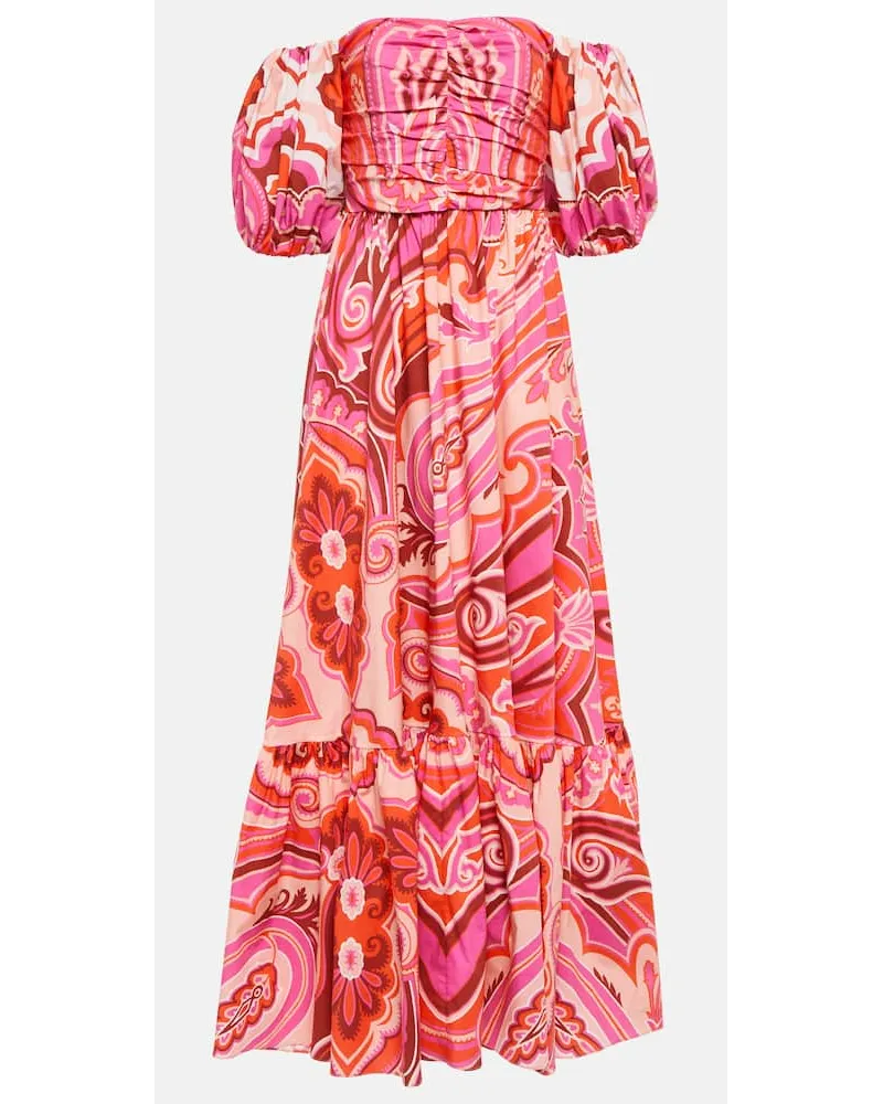 Etro Midikleid aus einem Baumwollgemisch Pink