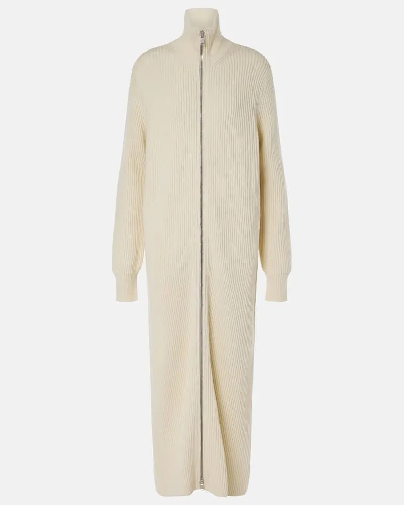 Jil Sander Cardigan aus Wolle Weiß