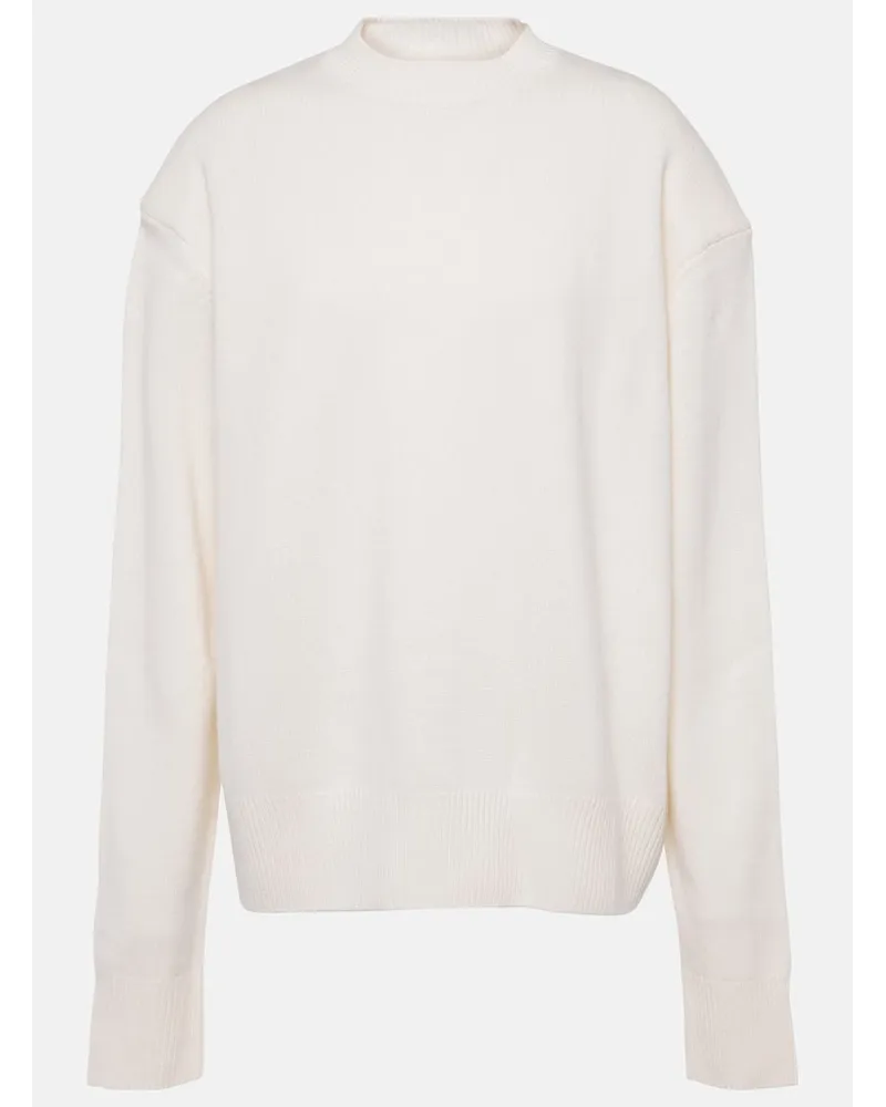 FRANKIE Shop Pullover Rafaela aus Wolle und Kaschmir Weiss