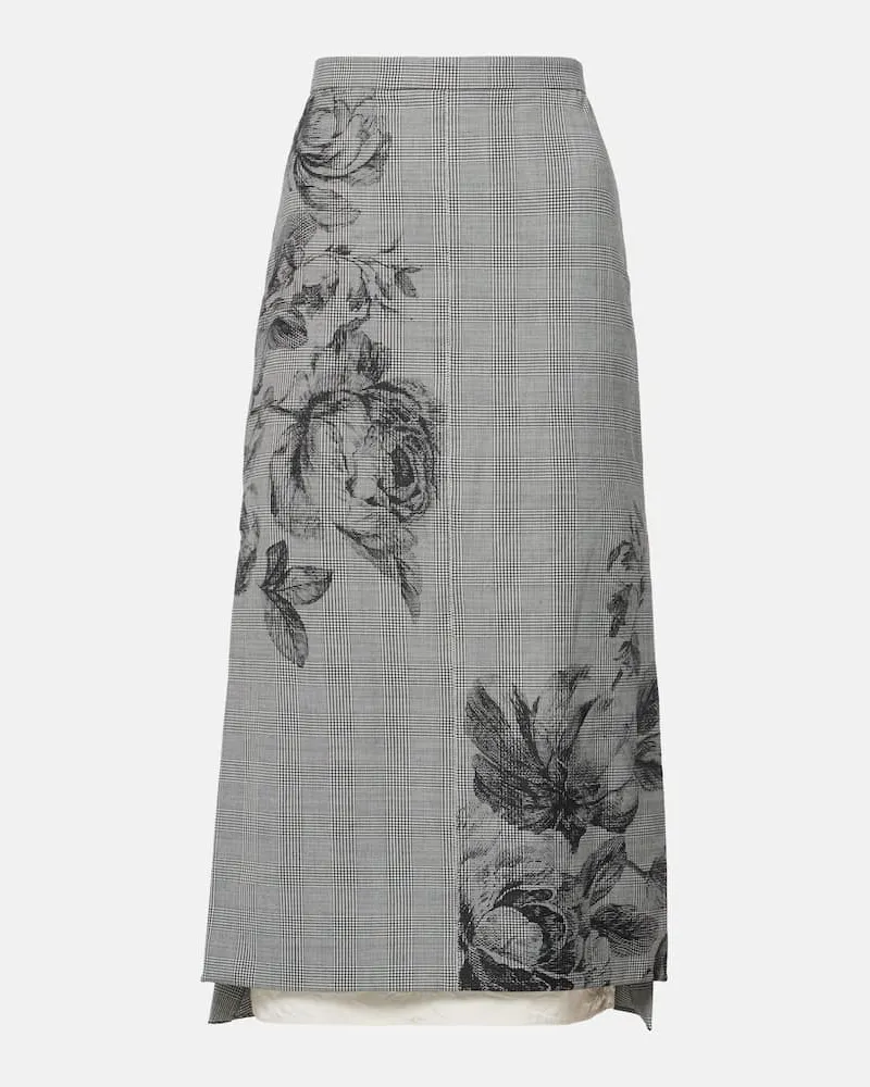 Erdem Bedruckter Midirock Schwarz