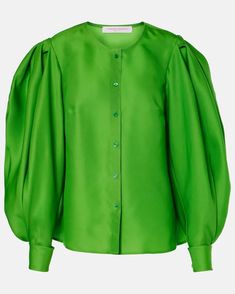 Carolina Herrera New York Bluse aus Seide Grün