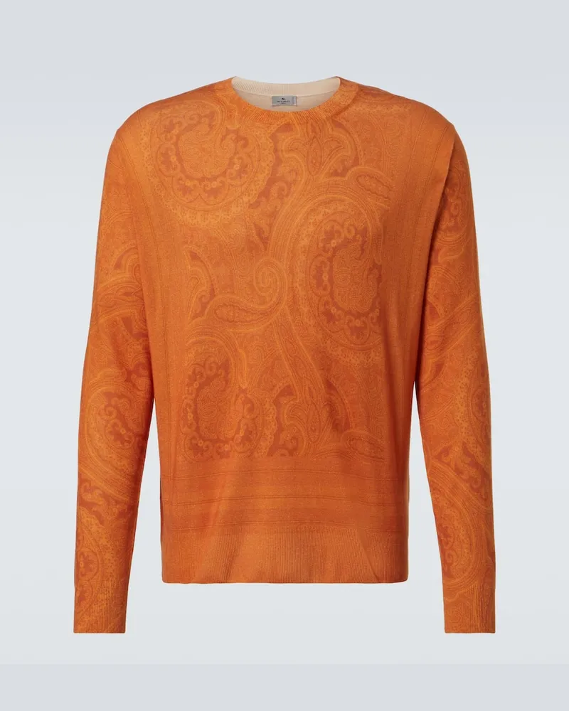 Etro Pullover aus Seide und Kaschmir Orange