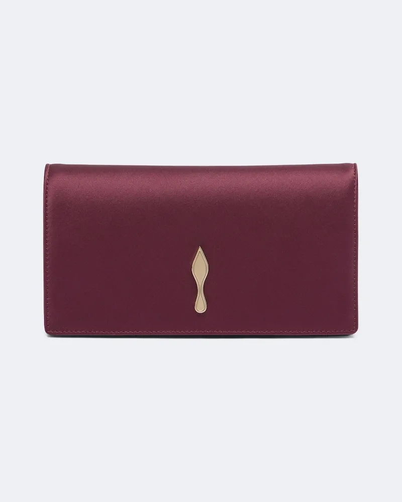 Christian Louboutin Clutch Bettina aus Satin Burgunderrot