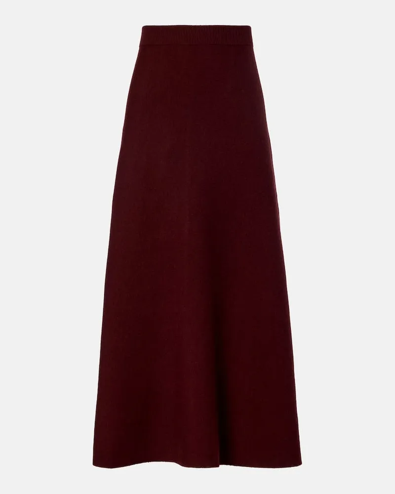 Max Mara Maxirock Giberna aus Wolle und Kaschmir Burgund