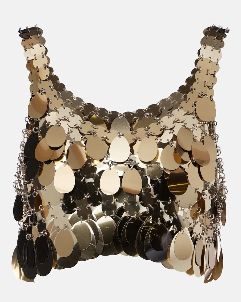Paco Rabanne Cropped-Top mit Pailletten Gold