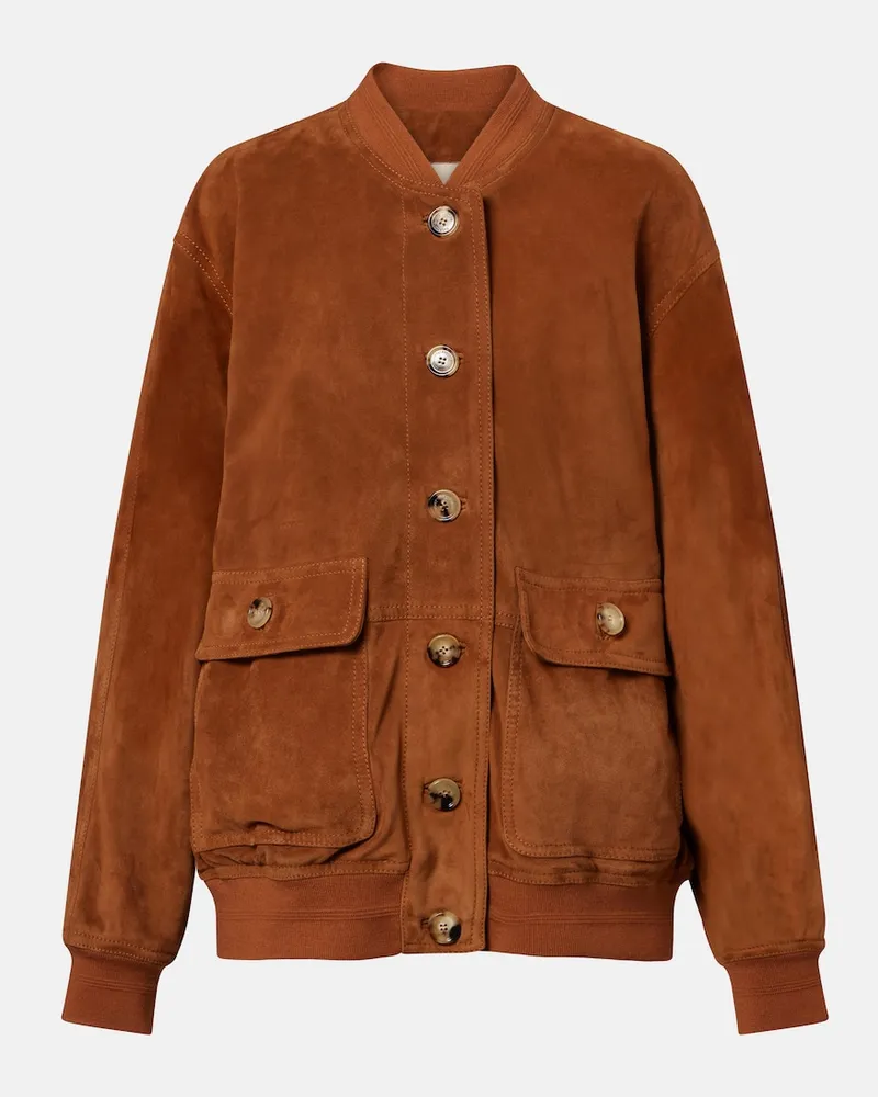 Valentino Garavani Bomberjacke Caban aus Veloursleder Braun