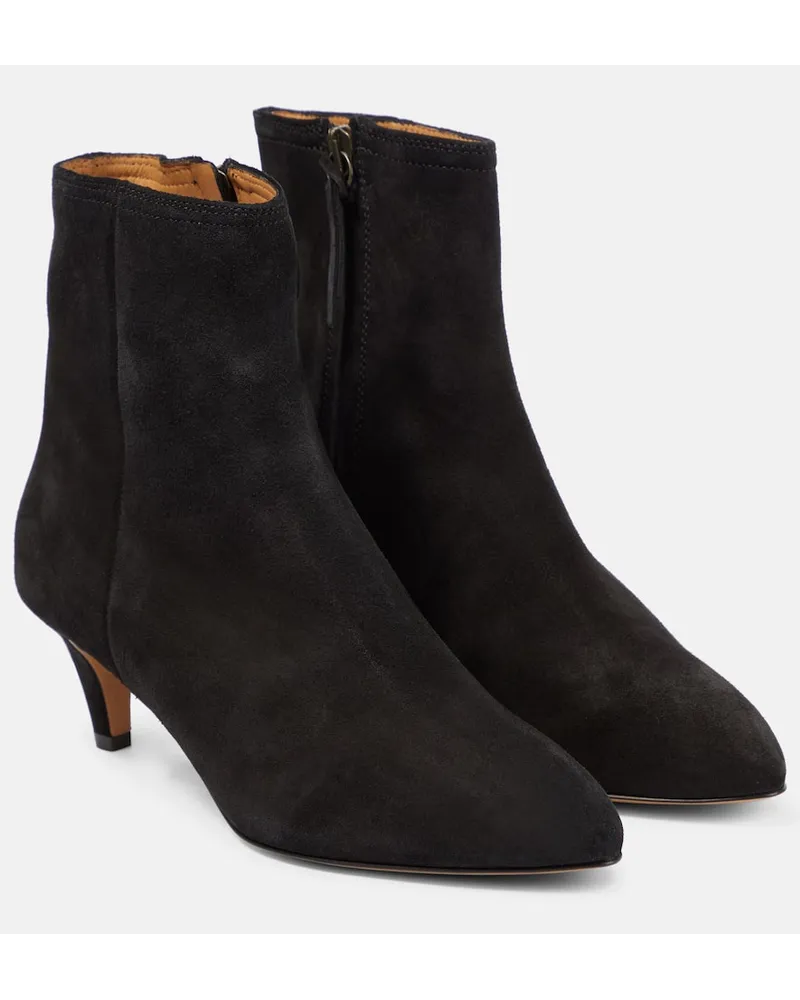 Isabel Marant Ankle Boots Deone aus Veloursleder Schwarz