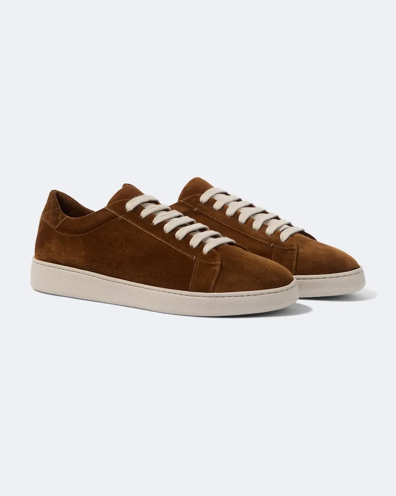 Eleventy Sneakers aus Veloursleder Braun
