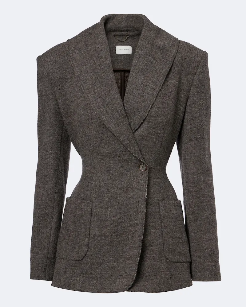 Magda Butrym Blazer aus einem Wollgemisch Grau