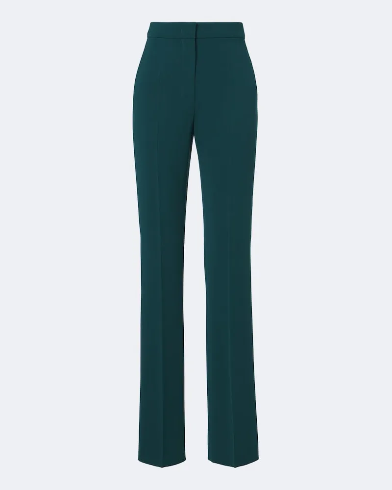 Max Mara Gerade Hose Elegante aus Cady mit Satin Grün