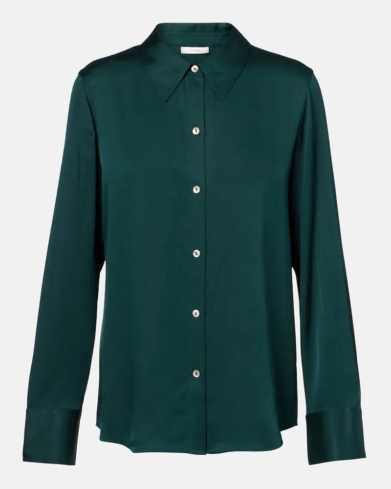 Vince Hemd aus Satin Grün
