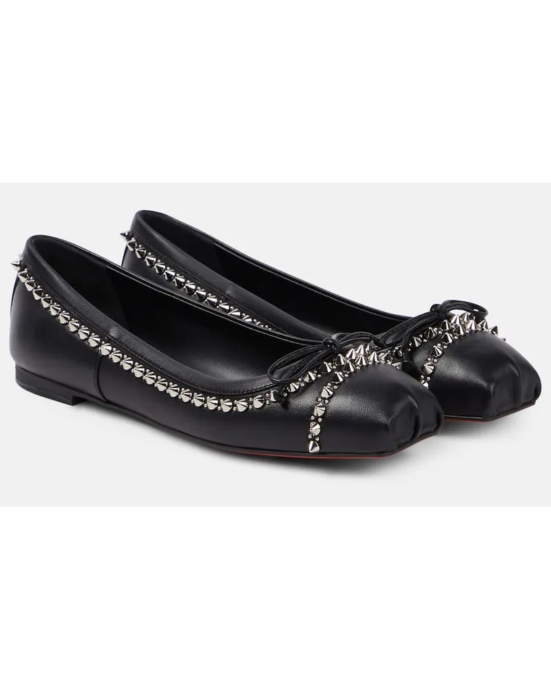 Christian Louboutin Ballerinas Mamadrague Spike aus Leder Schwarz