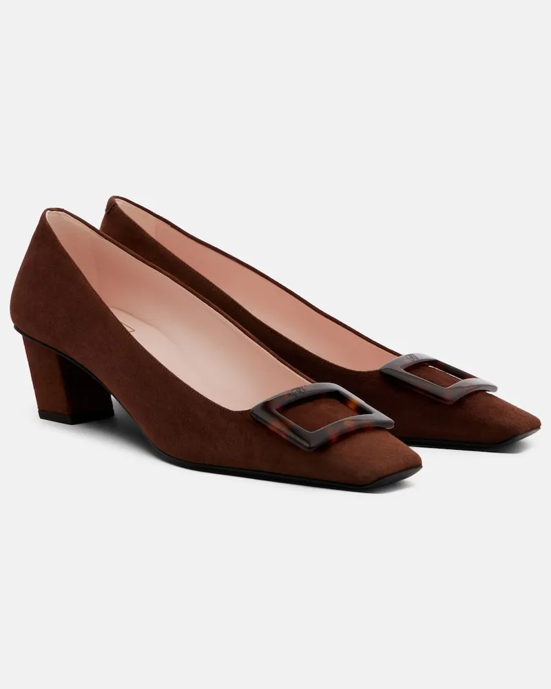Roger Vivier Pumps Belle Vivier aus Veloursleder Braun