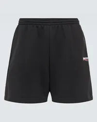 Balenciaga Bedruckte Shorts aus Baumwoll-Jersey Schwarz