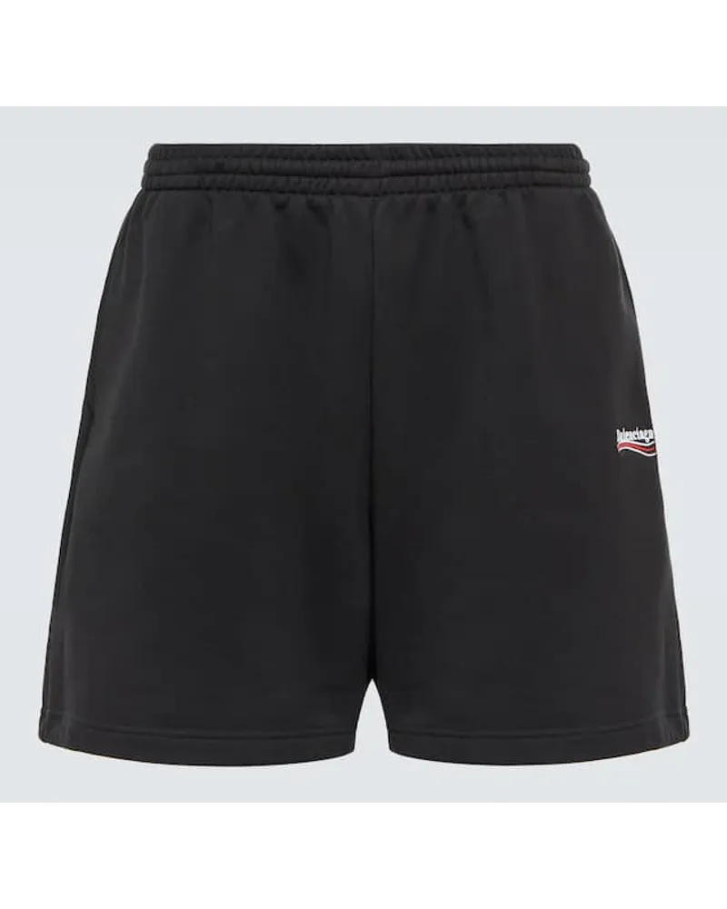 Balenciaga Bedruckte Shorts aus Baumwoll-Jersey Schwarz