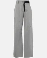 Ferragamo Gerade High-Rise-Hose Grau