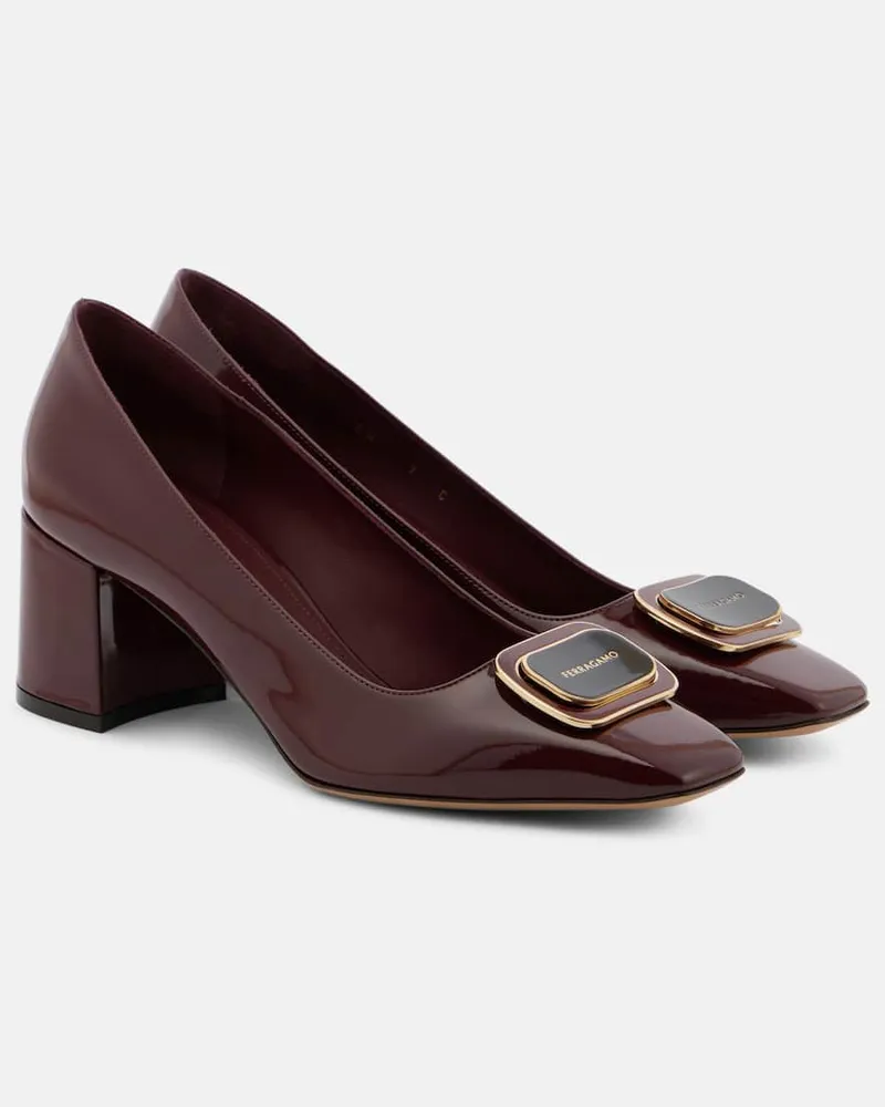 Ferragamo Pumps Vella 60 aus Lackleder Burgunderrot