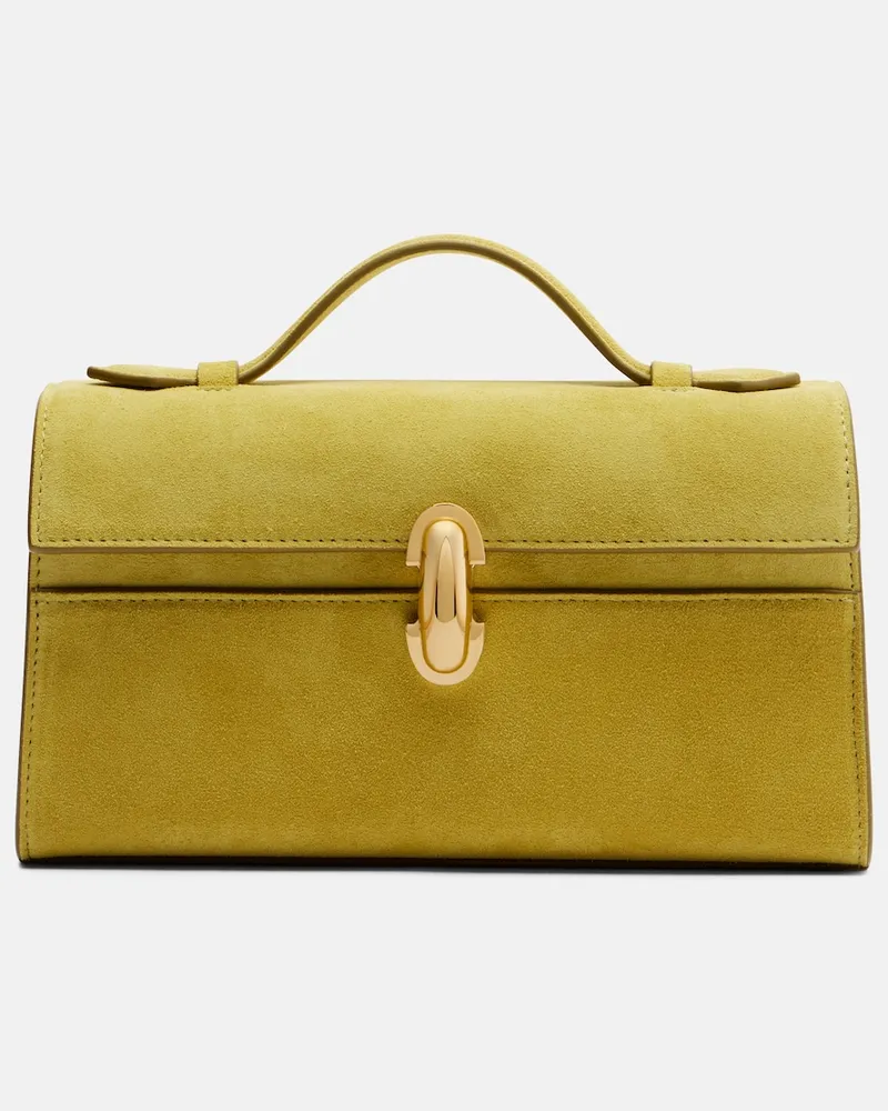 SAVETTE Henkeltasche Symmetry Pochette Mini aus Veloursleder Grün