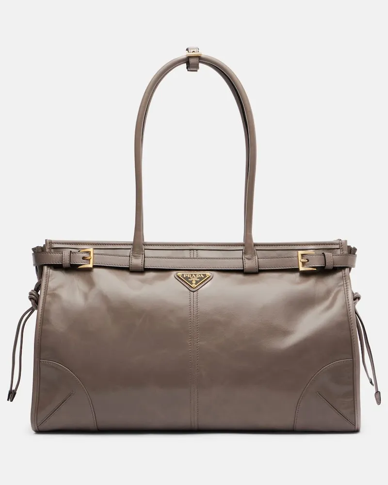 Prada Schultertasche Prada Bonnie Large aus Leder Beige