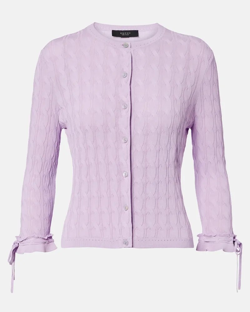 Gucci Cardigan aus Strick Violett
