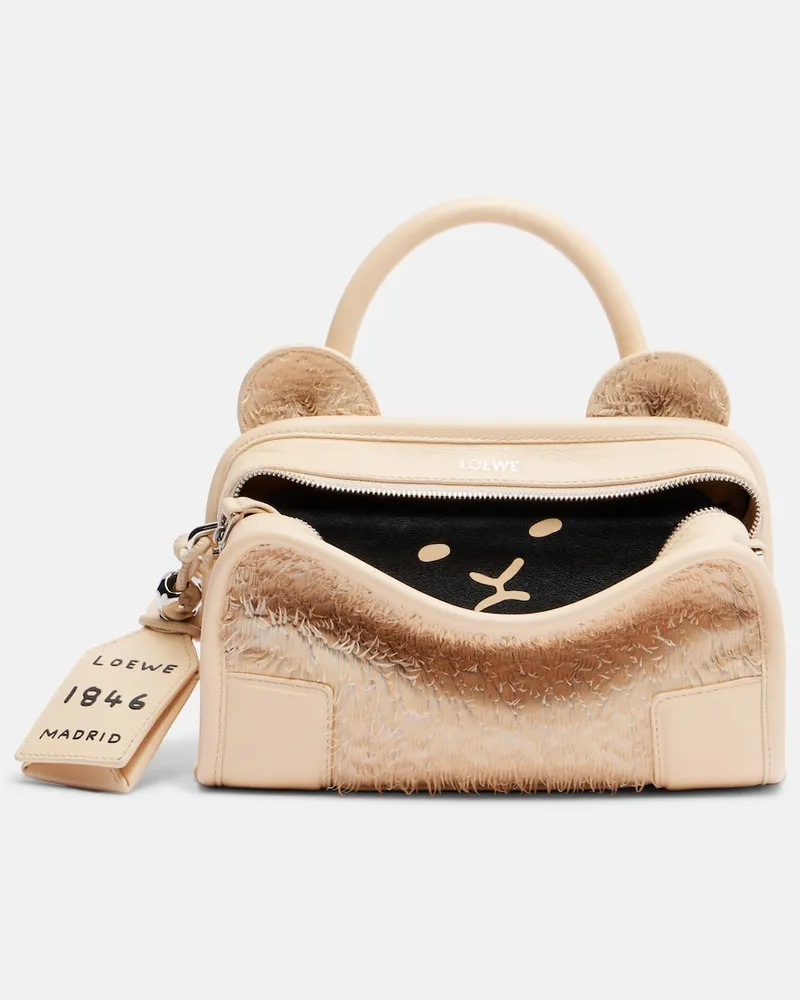 Loewe Tote Bag Amazona 180 Lion Fringed Cut Mini Beige