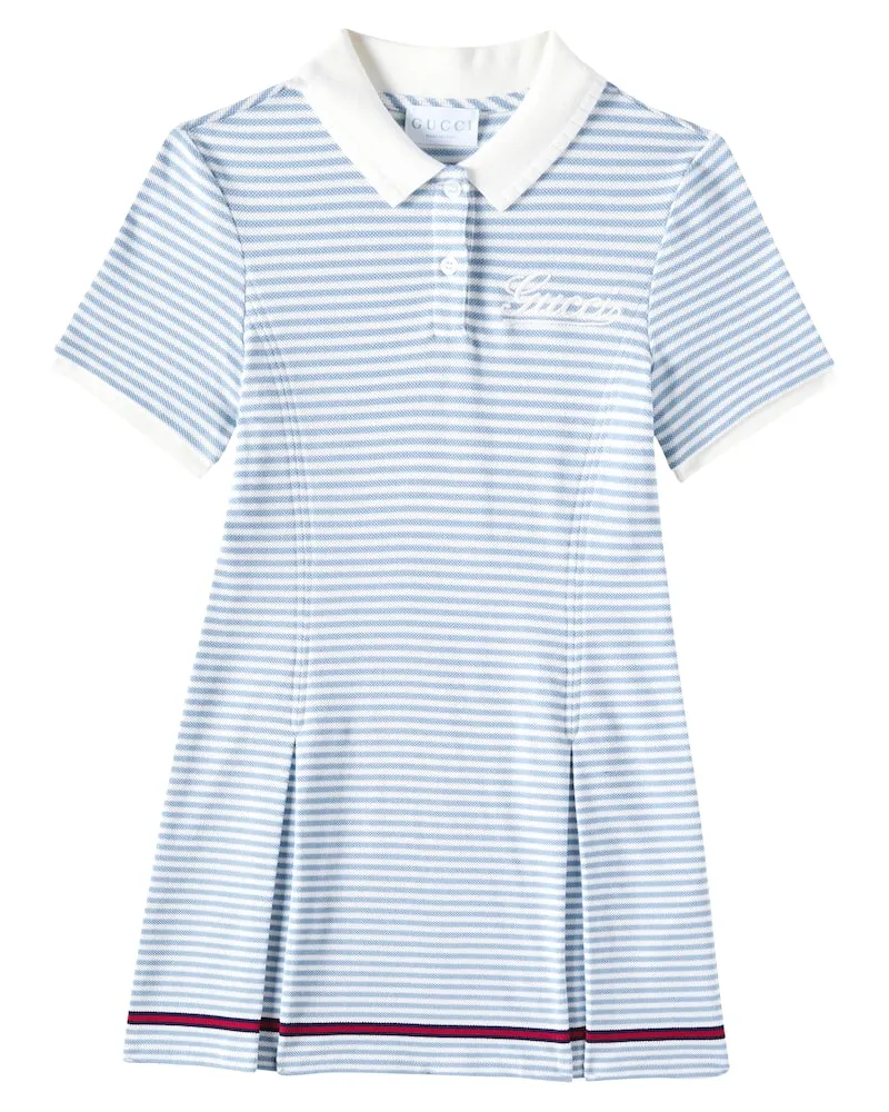 Gucci Polokleid GG aus Baumwolle Weiß