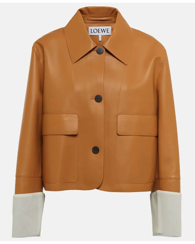 Loewe Jacke aus Leder Braun